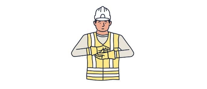 The banksman hand signal end