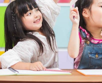 young girls in classroom