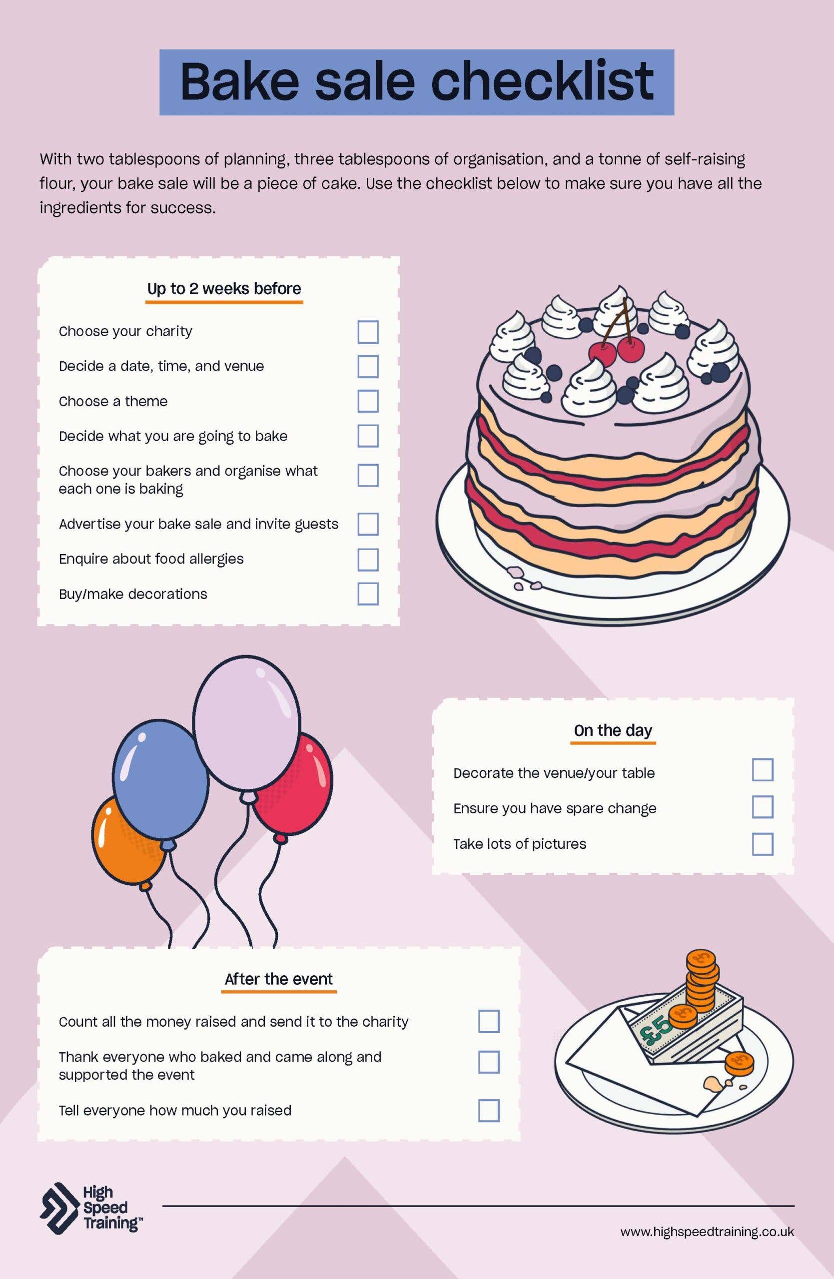 Bake Sale Checklist