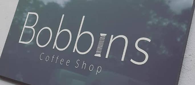 Bobbins new cafe sign