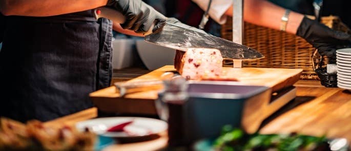 Chef cutting food