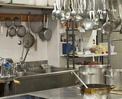 clean restaurant kitchen