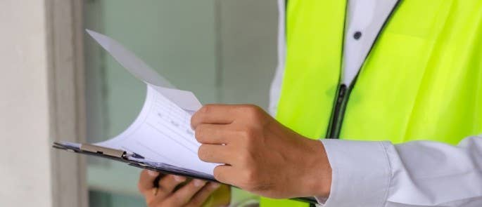 Employer with clipboard