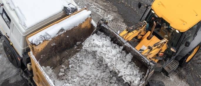 Construction site dump truck