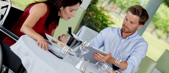 Couple in a restaurant