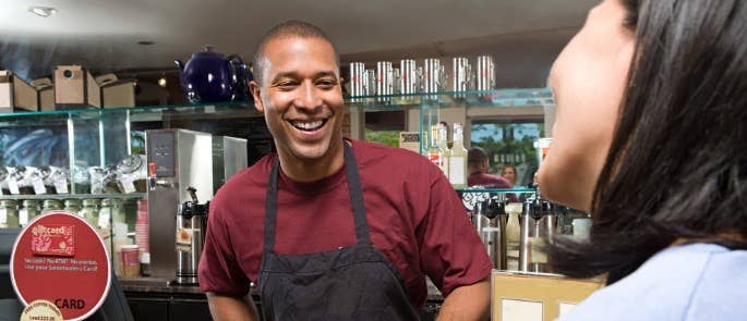 Man serving coffee