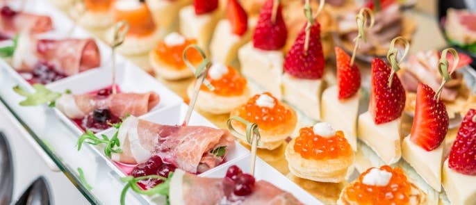 Food catering business offering a variety of canapes 