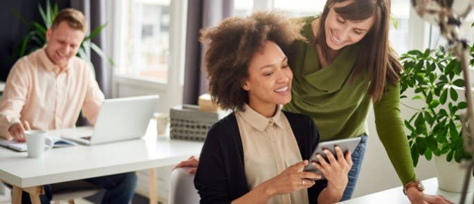 Employees feeling happy and confident at work