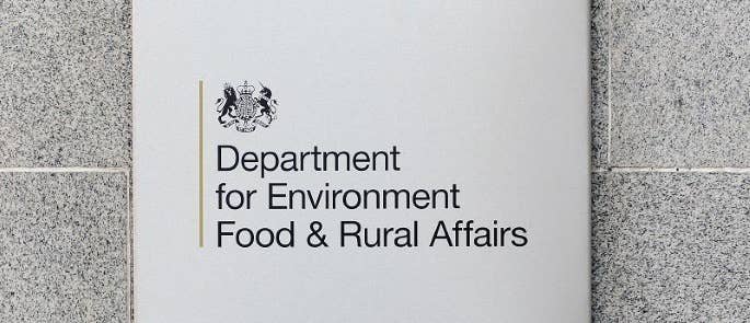 Close up of the sign for the government department DEFRA