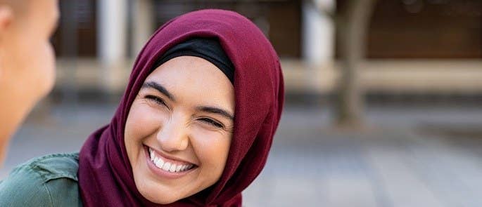 Woman smiling