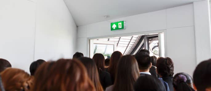 Fire evacuation in an office