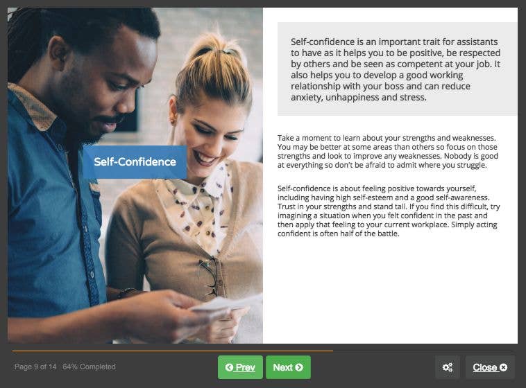 Course screenshot for self confidence