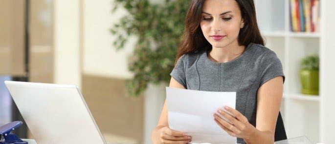 employee reading her grievance hearing outcome