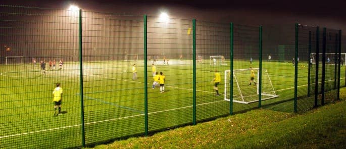 Football coach working with young people