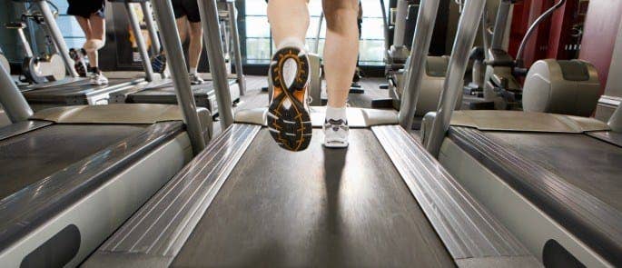 exercising on a treadmill