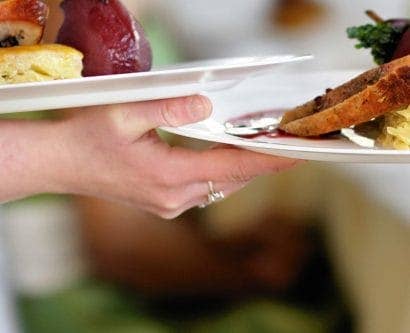 waitress carrying food