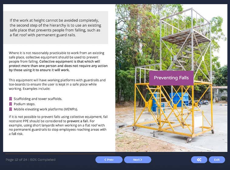 Screenshot 02 - Online Work At Height Training