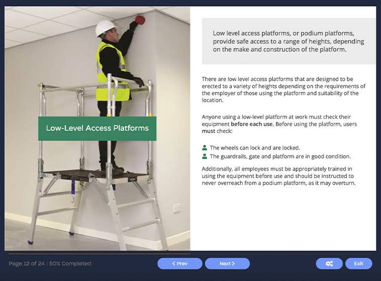 Screenshot 03 - Online Work At Height Training