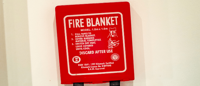 Asbestos fire blanket