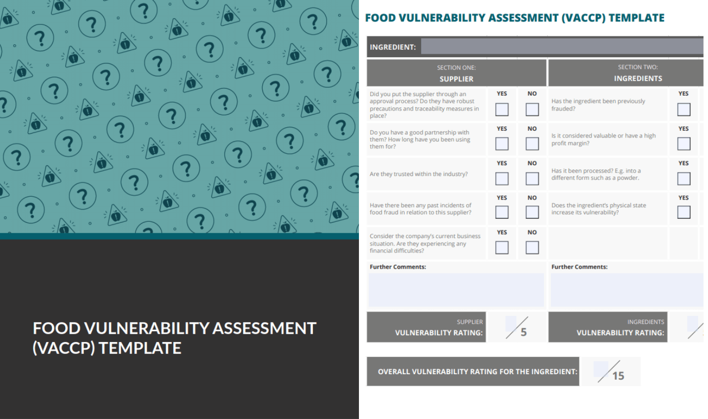 food vulnerability assessment checklist preview